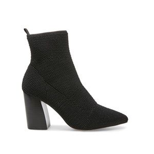 Black block heel booties